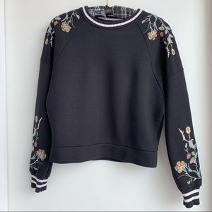 Maje Tacko embroidered sweatshirt in black
